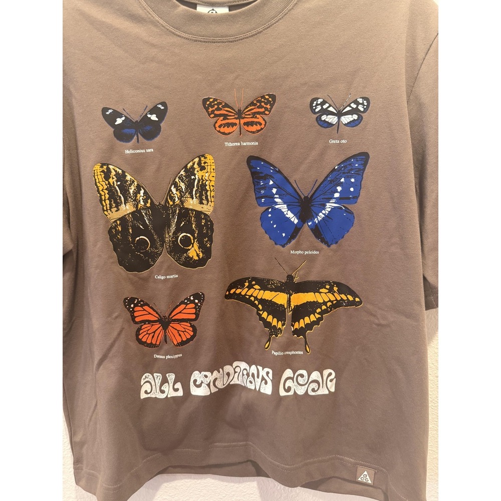 Nike ACG Shirt Womens Small Brown Dri-FIT Loose Fit Butterfly Tee HF9522-233 - Picture 4 of 16